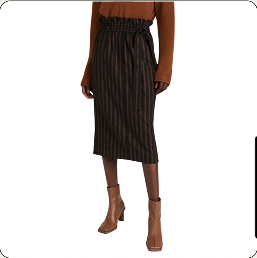 NWT. Tibi HOLDEN STRIPE PAPERBAG SKIRT
